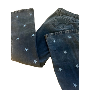 Sol Do Brazil Vintage Rare Bootleg Wide Flare Leg Jeans Embroidered Star